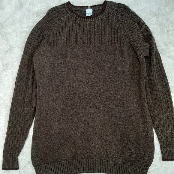 Columbia Men's Tall 100% Cotton Brown Pullover Knitted Sweater Size XLT - Picture 2 of 8